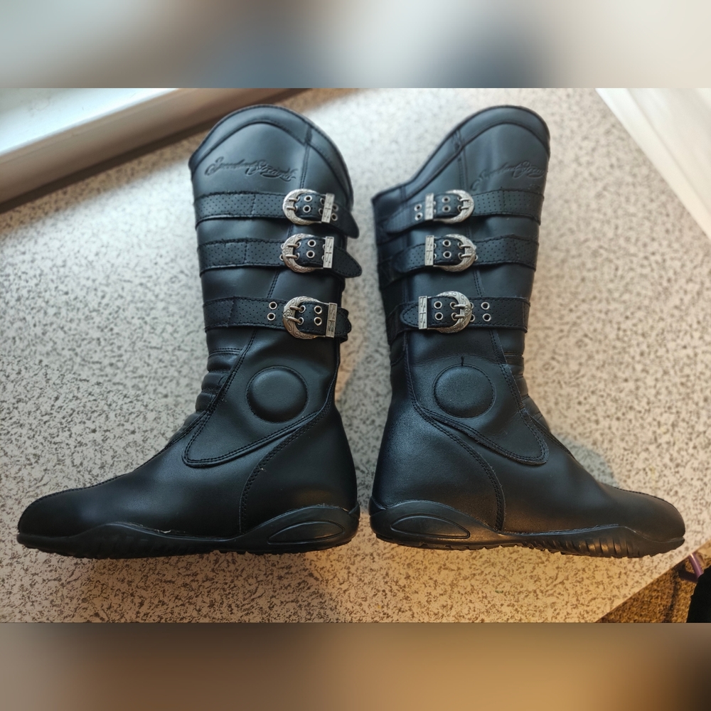 Speed & Strength Motolisa Boots 6 US Black Leather Buckle Sexy EUC